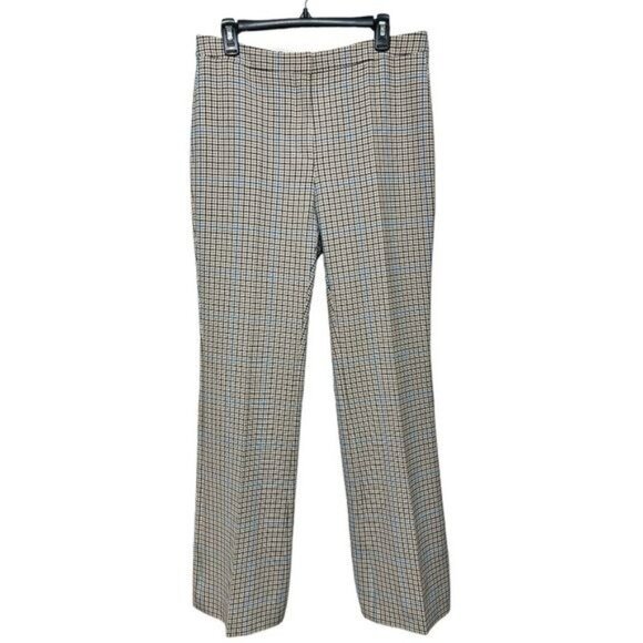 NWOT BOSS Tuleah Regular-Fit Bootcut Trousers In Checked Size 8 - Picture 8 of 14
